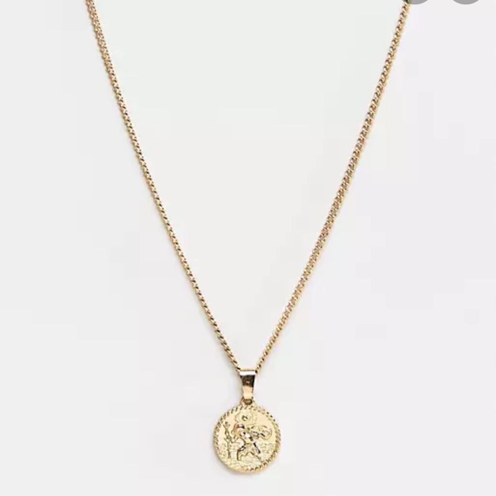 Gold-tone coin pendant necklace